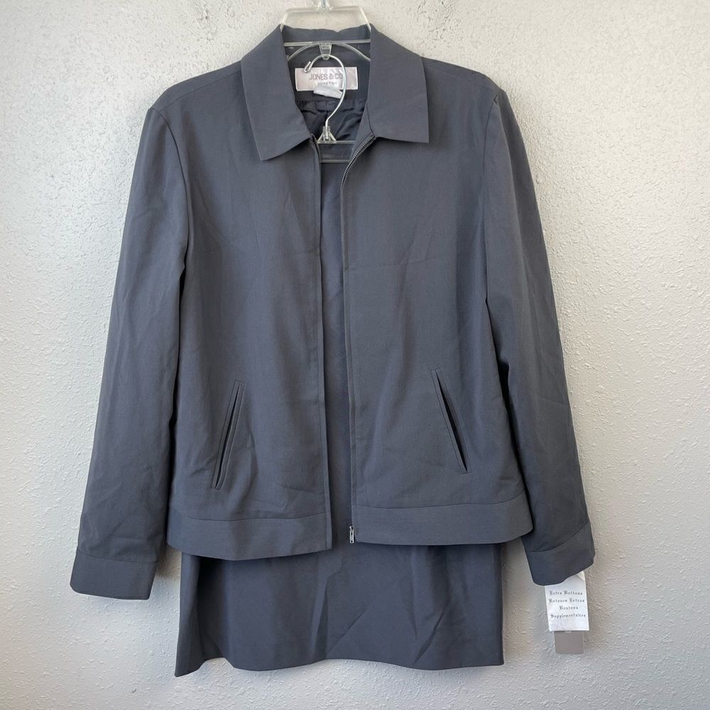 Nwt Jones & Co Stretch Full Zip Jacket And Matching Skirt Size 8